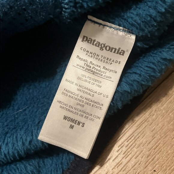 Women's Patagonia Snap T Fleece Jacket SZ Medium Sweater Pullover Blue - Picture 7 of 13